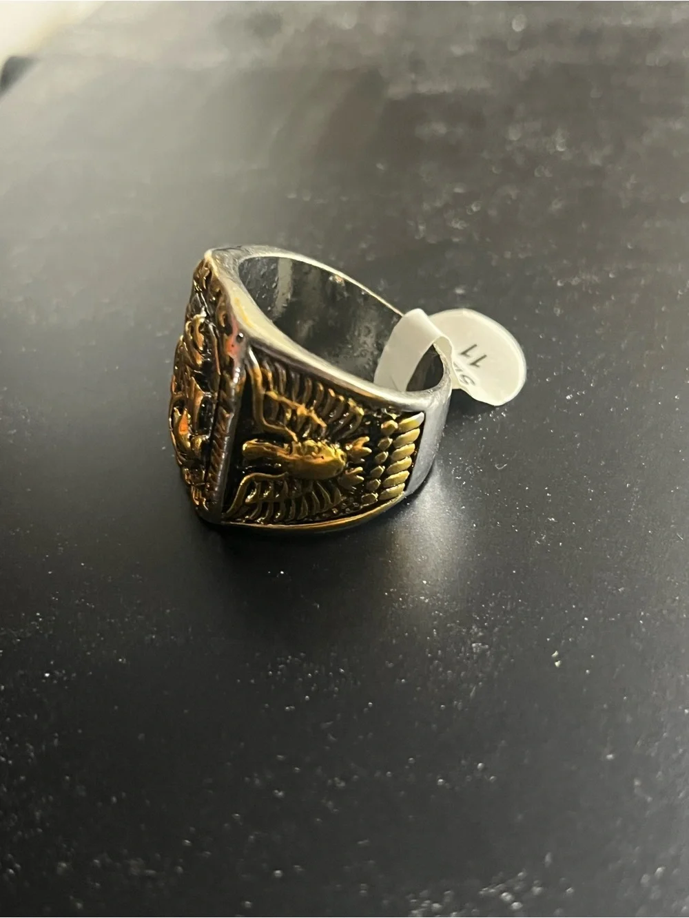 Men's Gold Tone U.S. Navy Emblem Signet Ring